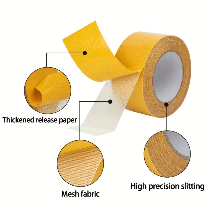 Heavy Duty Double Sided Tape, Removable Acrylic Clear Adhesive, 3/10/6m