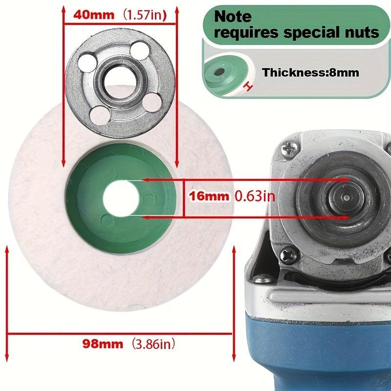 10pcs Angled Wool Polishing Wheel High Density Fine Wool Pad