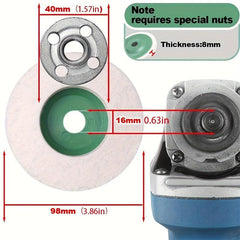 10pcs Angled Wool Polishing Wheel High Density Fine Wool Pad