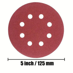 100pcs 125mm Sanding Discs 8 Hole Hook Loop Sandpaper 60-600 Grit Sanding Paper