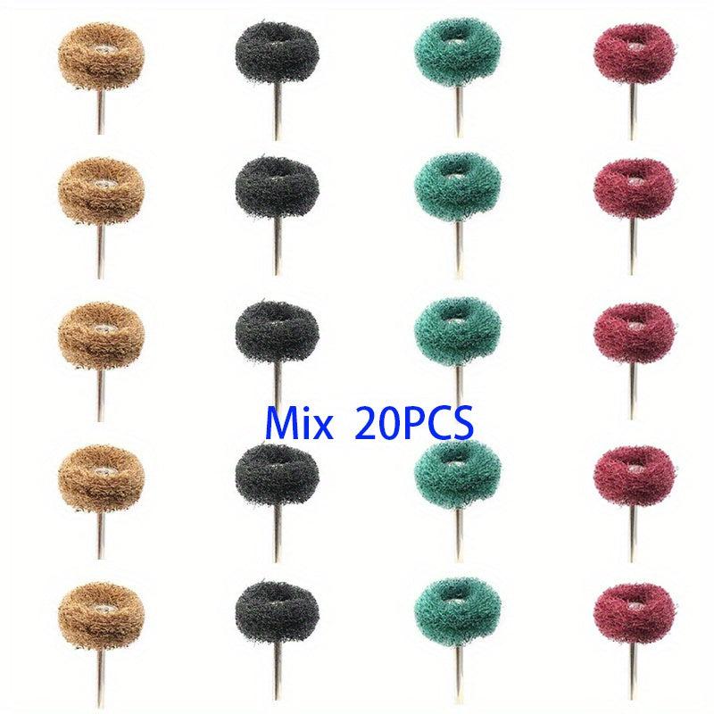 Mini Drill Bit Nylon Abrasive Brush Wire Buffing Polishing Wheel Set