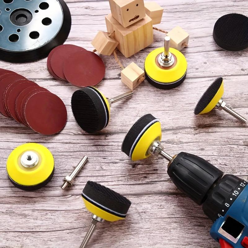 4pcs 2 Hook And Loop Sanding Backing Pads Soft Foam Layer & Shank Adapter