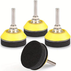 4pcs 2 Hook And Loop Sanding Backing Pads Soft Foam Layer & Shank Adapter