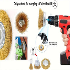 3pcs Brass Wire Wheel Brush Kit For Drill Soft Enough for Cleaning