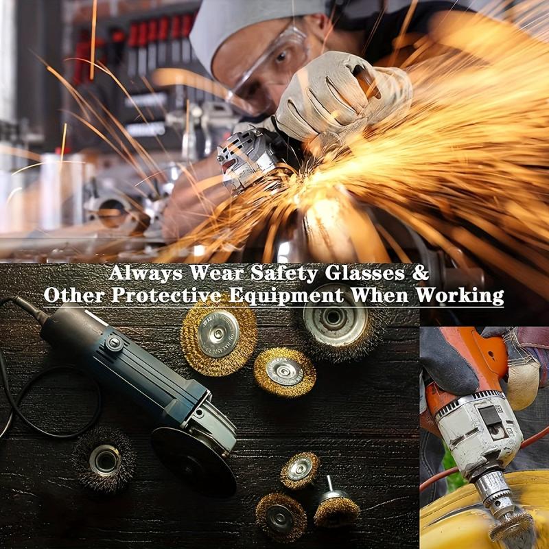 3pcs Brass Wire Wheel Brush Kit For Drill Soft Enough for Cleaning