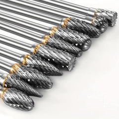 10pcs 2.54 20 Tungsten Carbide Steel Double Cut Rotary Burrs Set For Rotary Tool