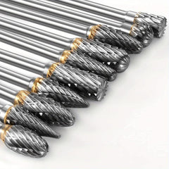 10pcs 2.54 20 Tungsten Carbide Steel Double Cut Rotary Burrs Set For Rotary Tool