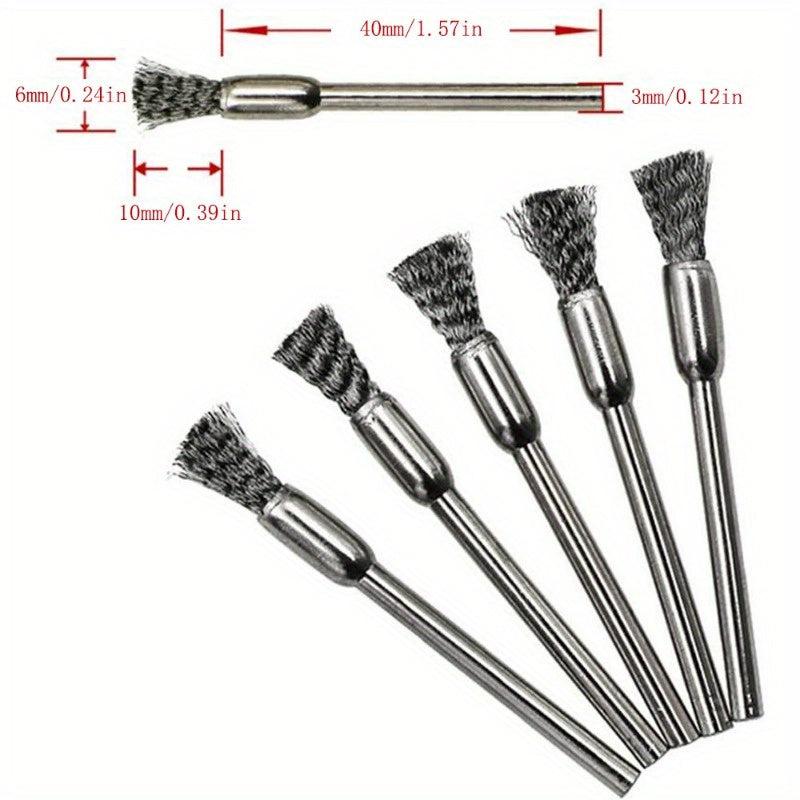 15pc Steel Wire Abrasive Brush Wheel Set for Rust Removal Paintin