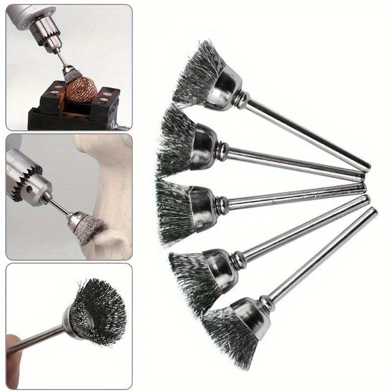 15pc Steel Wire Abrasive Brush Wheel Set for Rust Removal Paintin