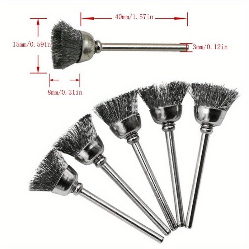 15pc Steel Wire Abrasive Brush Wheel Set for Rust Removal Paintin