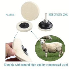 31pcs 5.08cm Wool Fabric Buffing Pads with Holder