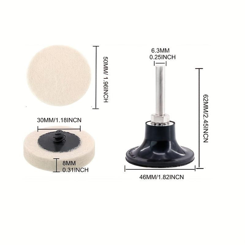 31pcs 5.08cm Wool Fabric Buffing Pads with Holder