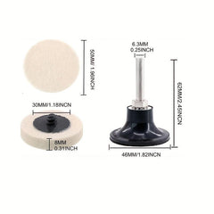 31pcs 5.08cm Wool Fabric Buffing Pads with Holder