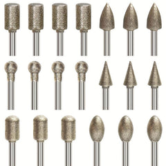 20pcs Diamond Drill Grinding Bit Set Stone Carving Rotary Tools Polishing Kits