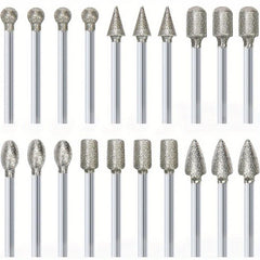 20pcs Diamond Drill Grinding Bit Set Stone Carving Rotary Tools Polishing Kits