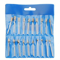 20pcs Diamond Grinding Heads Mini Bits for Rotary Tool 3mm Shank Abrasive Tool
