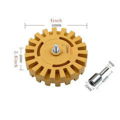 Rubber Eraser Wheel 4'' with Drill Adapter