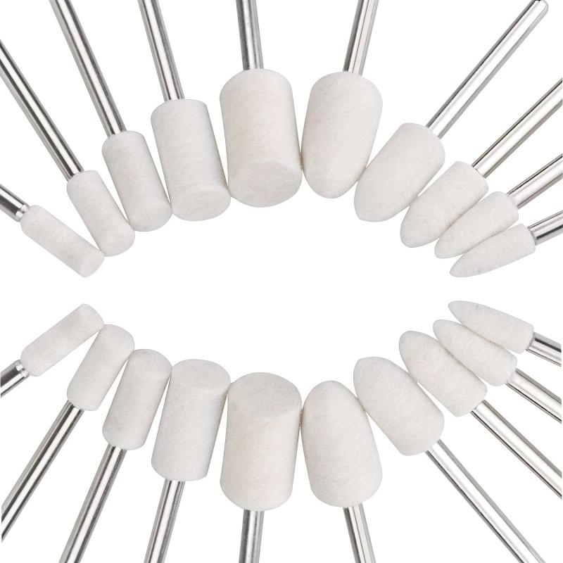 14-Piece Wool Felt Mounted Spindle Polishing Wheel Set for Watches Jewelry