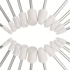 14-Piece Wool Felt Mounted Spindle Polishing Wheel Set for Watches Jewelry