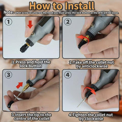 Cordless Rotary Tool Mini Power Rotary Tool 5 Speed USB Charging 3 7V Kit