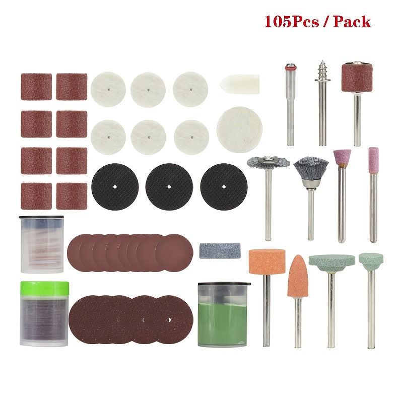 105pcs Rotary Tool Accessories Kit for Grinding Sanding Polishing Cutting