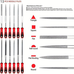 13pcs Small File Set Needle Diamond Files for Precision Metal Work