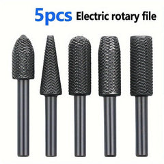 5pcs Rotary Steel File Rasp Wood Drill Bits Burrs Metal Grinding Tool