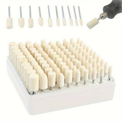 100pcs Soft Polishing Wheel Wear Resistant Buffing Wheel + 1/8 Inch Shank