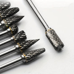 10pcs Tungsten Carbide Rotary Burr Set - 1/8 Inch Shank