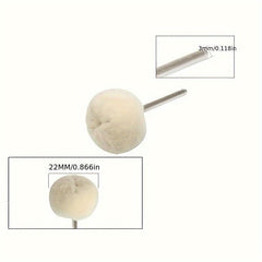 20pcs Soft Wool Polishing Wheel Cashmere Buffing Ball 3mm Mandrel Mounted