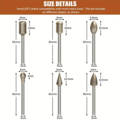 Diamond Grinding Burr Drill Bit Set 20pcs 1/8 Inch Shank