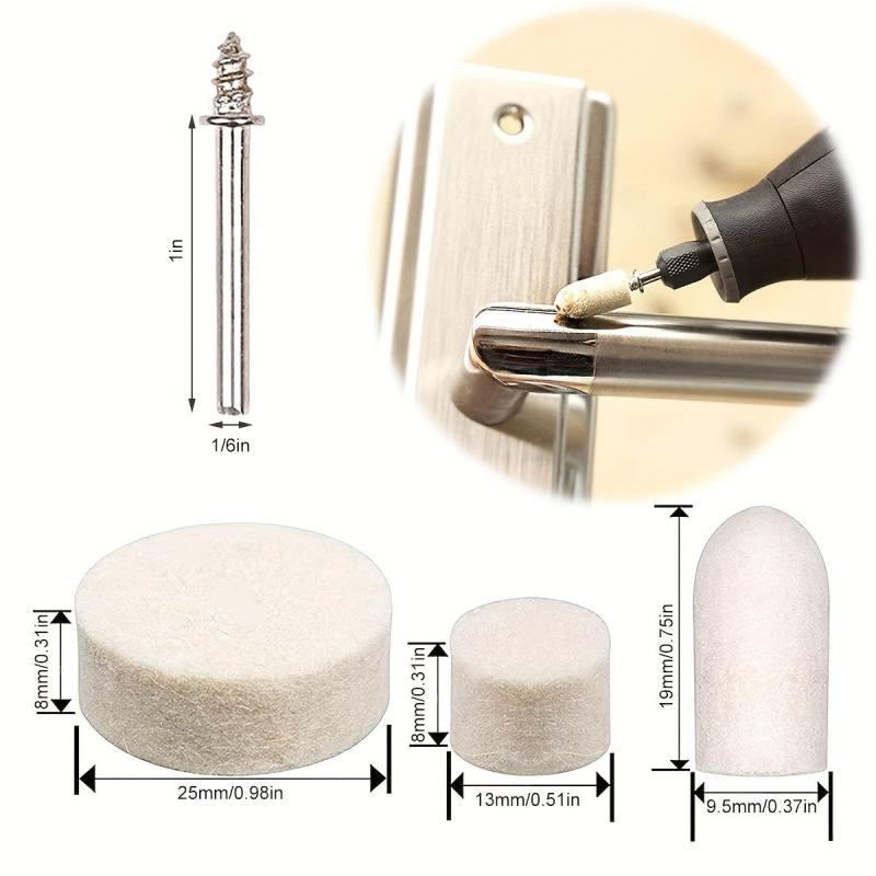145pcs Felt Polishing Wheel 9 5 13 25mm Wool Felt Polishing Pad