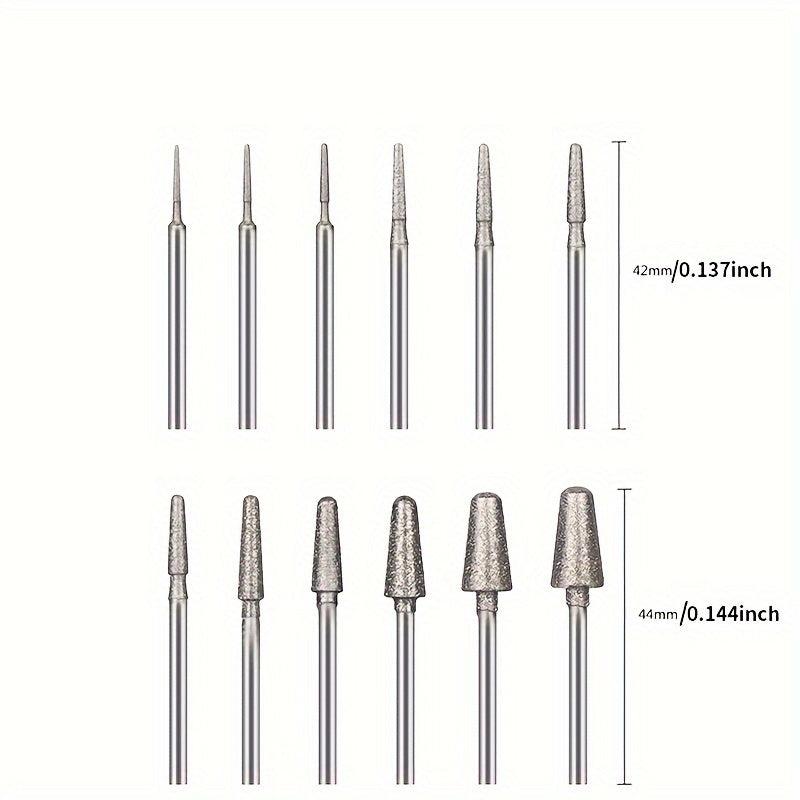 12pcs Diamond Grinding Head Carving Polishing Tool Set
