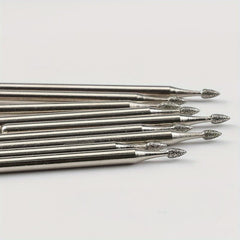 30pcs Diamond Burrs Set Rotary File Burs Kit 35mm Shank for Grinder Tools