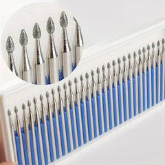 30pcs Diamond Burrs Set Rotary File Burs Kit 35mm Shank for Grinder Tools