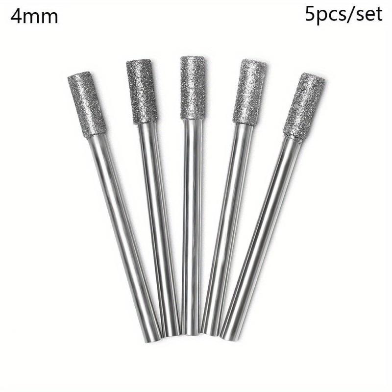 5pcs 5/32 Diamond Chainsaw Sharpener Burr Stone Round File Fit 1453 Craftsman
