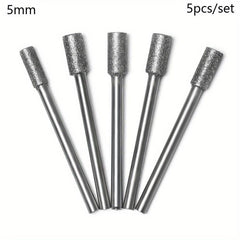 5pcs 5/32 Diamond Chainsaw Sharpener Burr Stone Round File Fit 1453 Craftsman