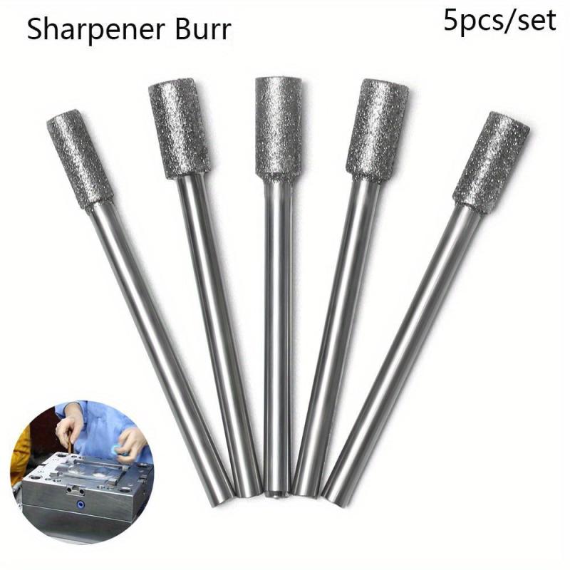 5pcs 5/32 Diamond Chainsaw Sharpener Burr Stone Round File Fit 1453 Craftsman