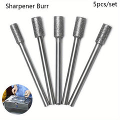 5pcs 5/32 Diamond Chainsaw Sharpener Burr Stone Round File Fit 1453 Craftsman