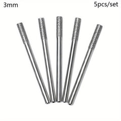 5pcs 5/32 Diamond Chainsaw Sharpener Burr Stone Round File Fit 1453 Craftsman