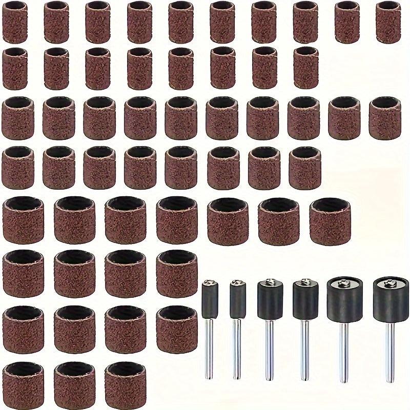 11pcs 60pcs Sanding Drum Kit for Drills, Rubber Drum Mandrels, Bands