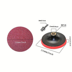125mm Sanding Pad Kit 60-240 Grit Sandpaper for Drilling & Grinding Non-metal