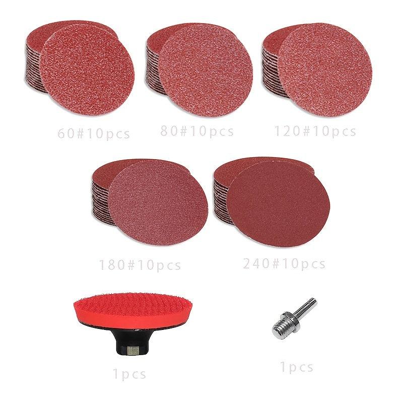 125mm Sanding Pad Kit 60-240 Grit Sandpaper for Drilling & Grinding Non-metal