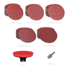 125mm Sanding Pad Kit 60-240 Grit Sandpaper for Drilling & Grinding Non-metal