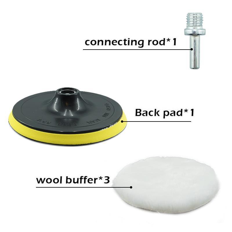 5pcs Industrial Polishing Kit Car Waxing Sponge Disc Wool Wheels