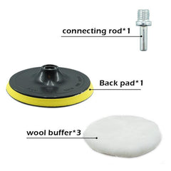 5pcs Industrial Polishing Kit Car Waxing Sponge Disc Wool Wheels