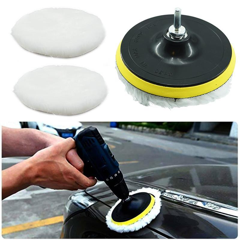 5pcs Industrial Polishing Kit Car Waxing Sponge Disc Wool Wheels