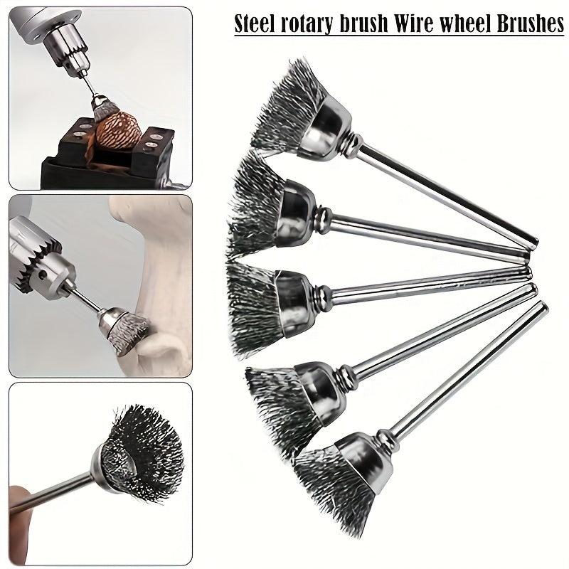 9pcs Steel Wire Wheel Brushes Rotary Tools Grinders Engraving Machines