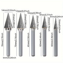 1pc Tungsten Carbide M-Shaped Deburring File Bits for Rotary Tools