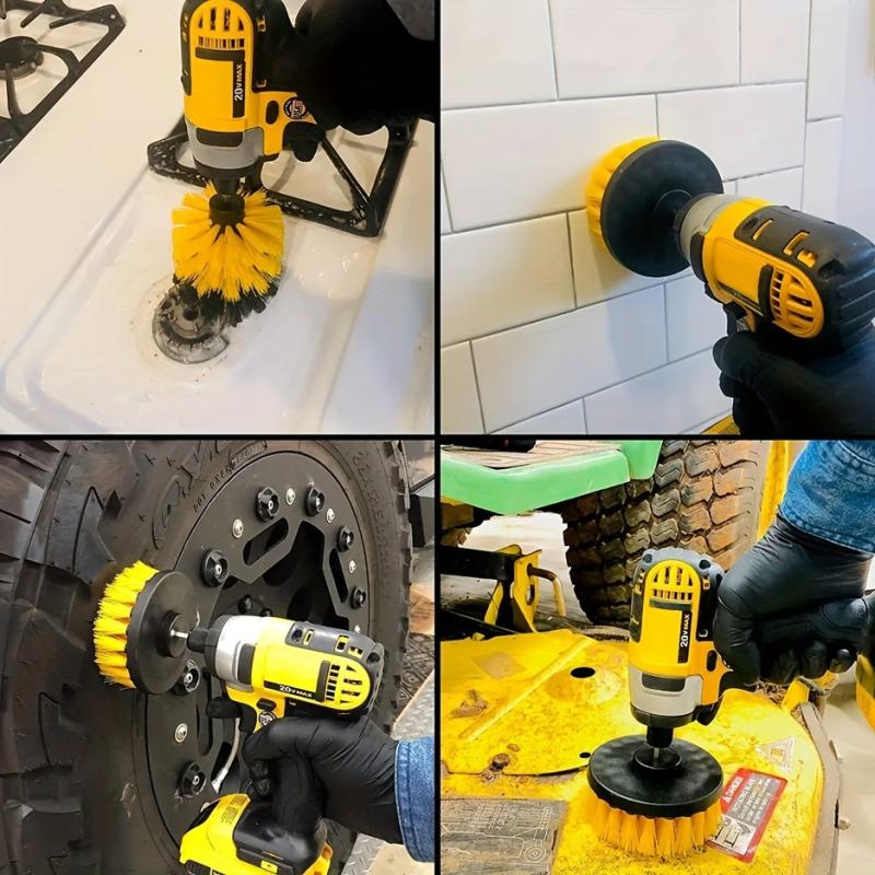 3pcs Drill Brush Set for Deep Cleaning Power Scrubber Grout Floor Tub Shower Til
